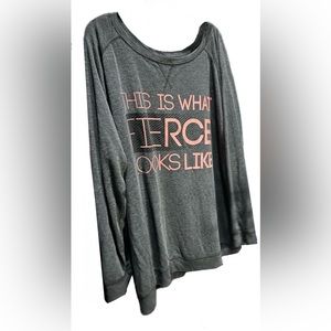 VERSION - NWTS-Grey sweatshirt relaxed fit( THIS IS WHAT FRERCE LOOKS LIKE) pink